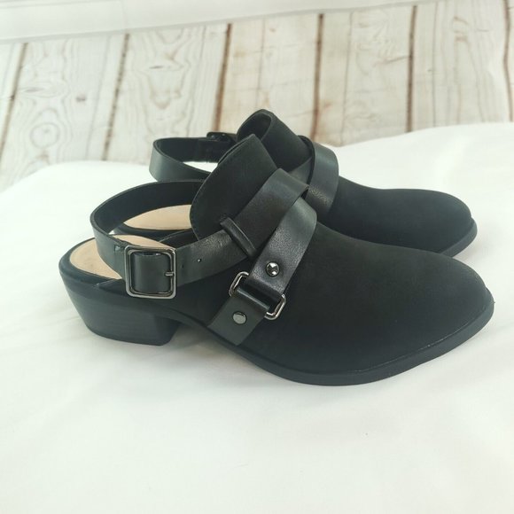 Bella Vita Womens Black Leather Round Toe Block Heel Slingback Sandals Size 6M - Picture 4 of 10